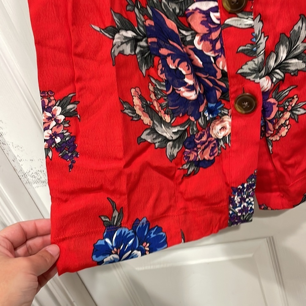 Anthropologie Red Floral Mini Dress - Picture 9 of 10